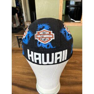 Vintage Harley Davidson Skull Cap HAWAII Dew Rag Cap Hat Head Wear